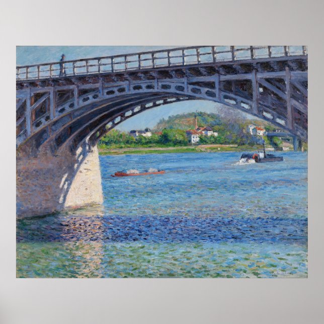 Gustave Caillebotte - Bridge at Argenteuil & Seine Poster (Vorne)
