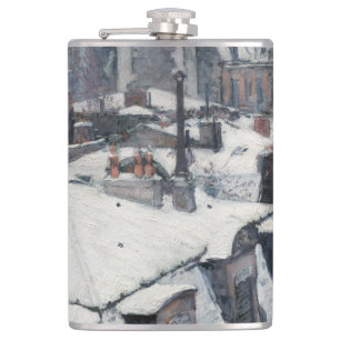 Gustave Caillebotte - Dächer im Schnee Flachmann