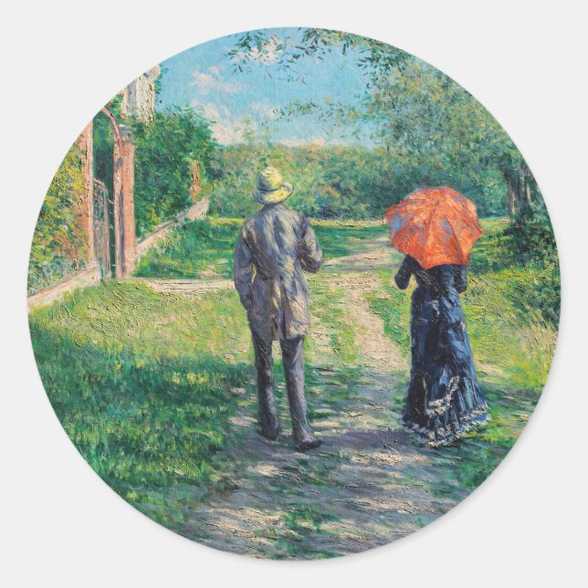 Gustave Caillebotte - Der Weg über die Alphill Runder Aufkleber (Vorderseite)