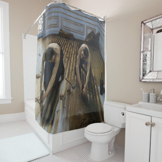 Gustave Caillebotte - Die Bodenschutzwesten Duschvorhang (Beispiel)