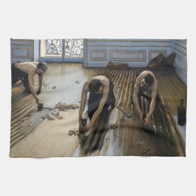 Gustave Caillebotte - Die Bodenschutzwesten Geschirrtuch (Horizontal)