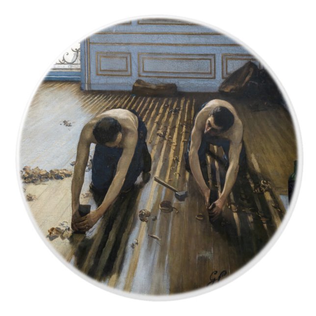 Gustave Caillebotte - Die Bodenschutzwesten Keramikknauf (Vorderseite)