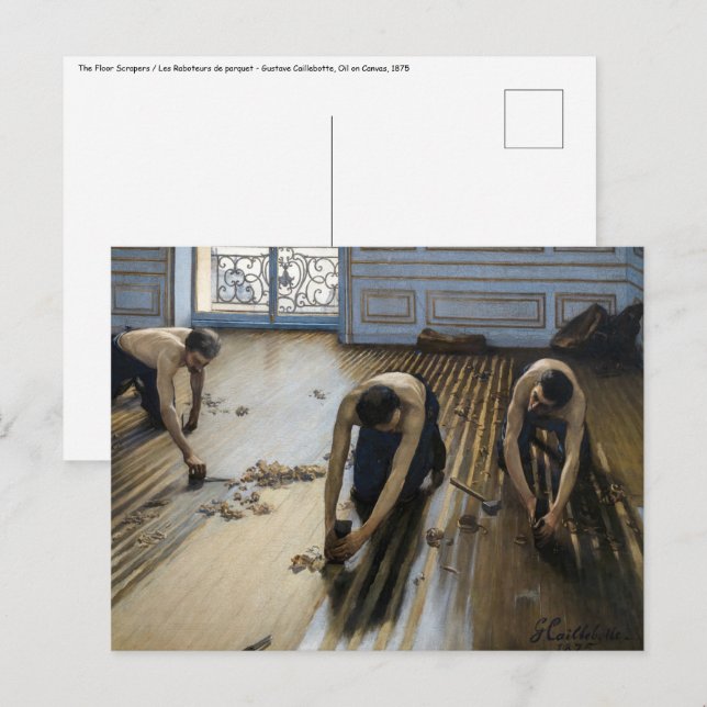 Gustave Caillebotte - Die Bodenschutzwesten Postkarte (Vorne/Hinten)