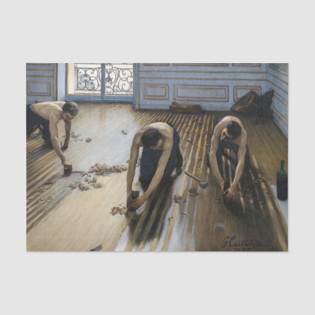 Gustave Caillebotte - Die Bodenschutzwesten Seidenpapier (Vorderseite)