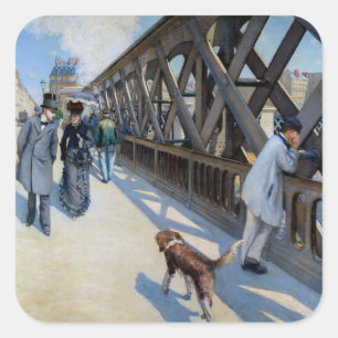Gustave Caillebotte - Die Europabrücke Quadratischer Aufkleber