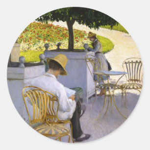 Gustave Caillebotte - Die Orangenbäume Runder Aufkleber