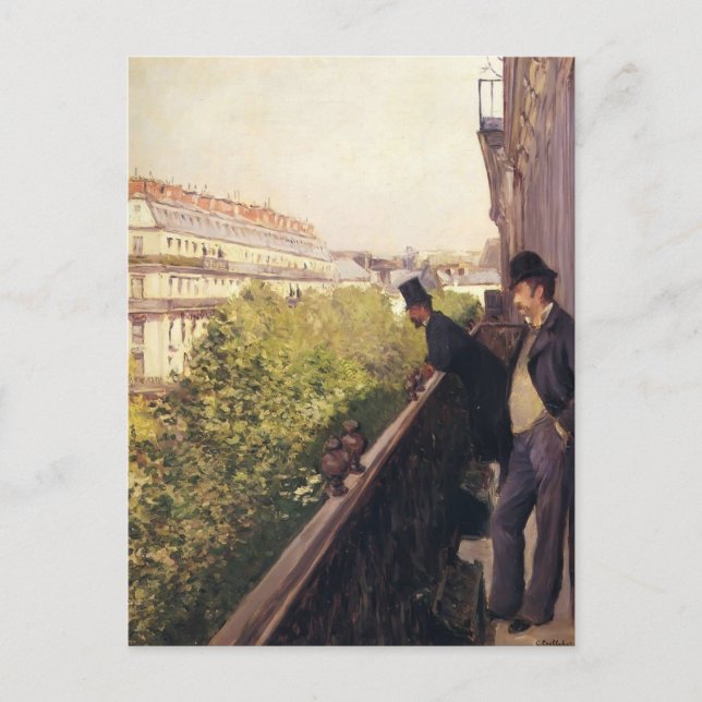 Gustave Caillebotte: Ein Balkon, Boulevard Haussma Postkarte (Vorderseite)
