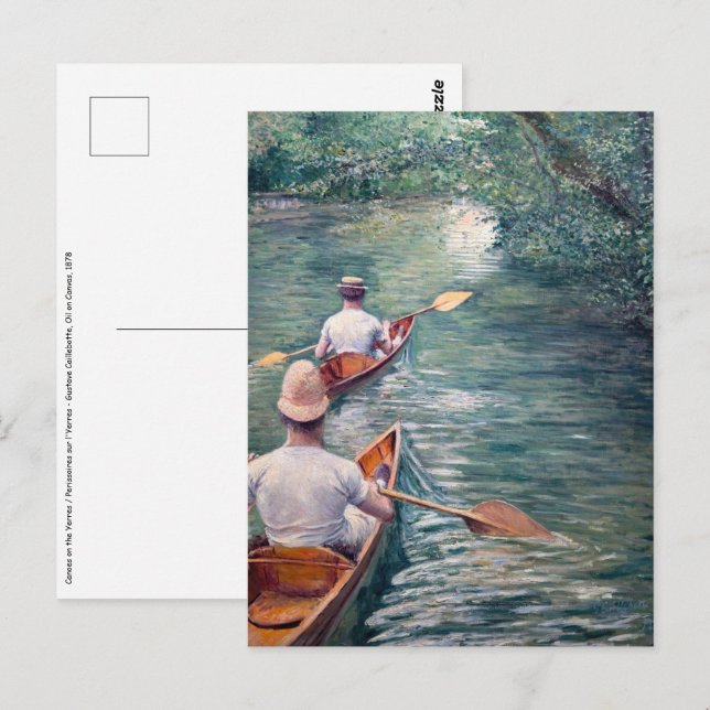 Gustave Caillebotte - Kanus auf den Yerres Postkarte (Vorne/Hinten)