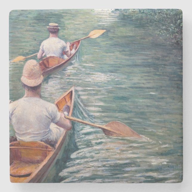 Gustave Caillebotte - Kanus auf den Yerres Steinuntersetzer (Vorderseite)
