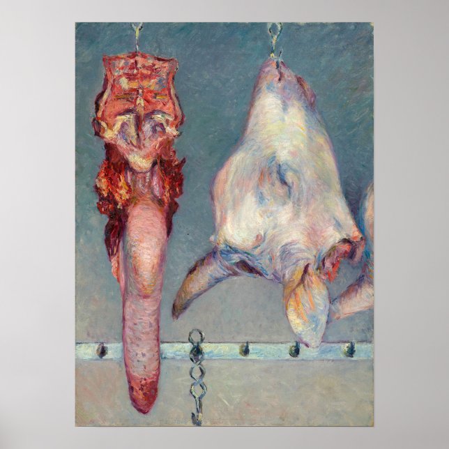 Gustave Caillebotte - Kopf des Kalbs und Ox-Zunge Poster (Vorne)