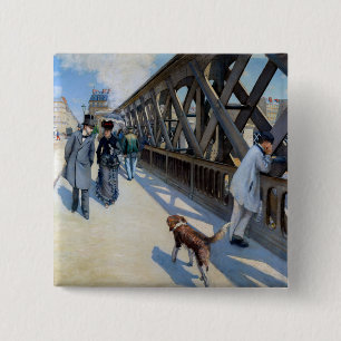 Gustave Caillebotte - Le Pont de l'Europe Button