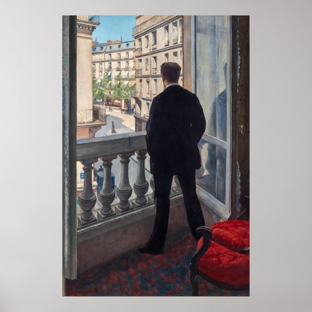 Gustave Caillebotte - Mann am Fenster Poster (Vorne)