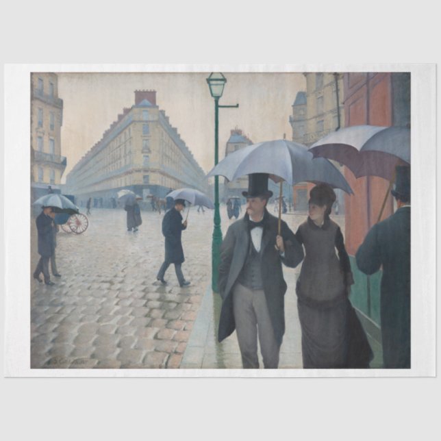 Gustave Caillebotte Paris Rainy Day Decoupage Seidenpapier (Vorderseite)