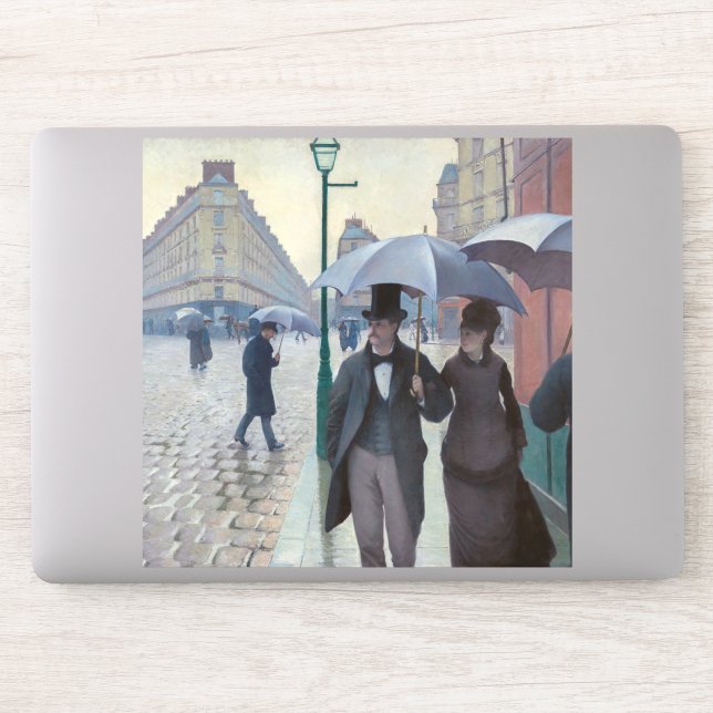 Gustave Caillebotte - Paris Street; Rainy Day Aufkleber (Computer)