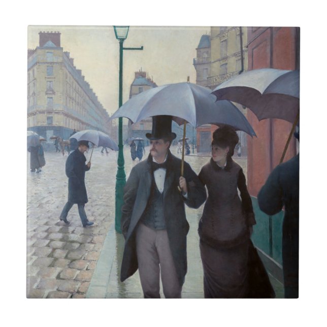 Gustave Caillebotte - Paris Street; Rainy Day Fliese (Vorderseite)