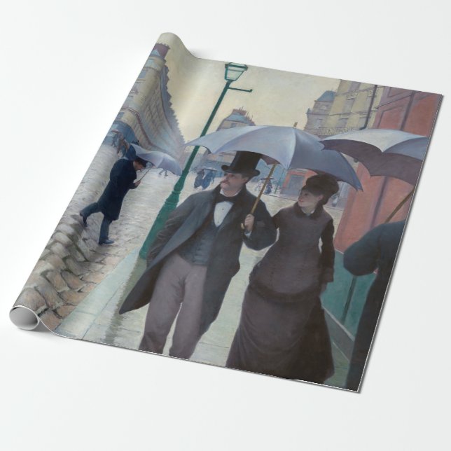 Gustave Caillebotte - Paris Street; Rainy Day Geschenkpapier (Ungerollt)