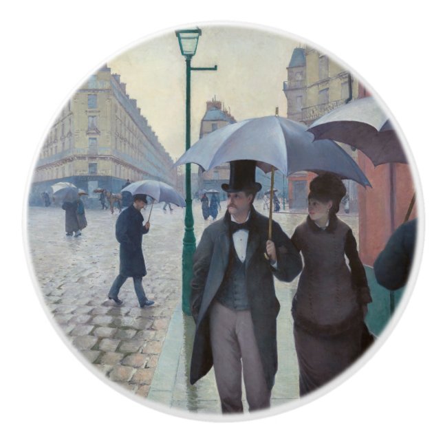 Gustave Caillebotte - Paris Street; Rainy Day Keramikknauf (Vorderseite)