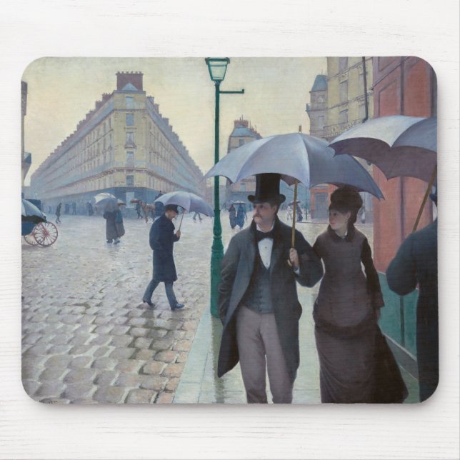 Gustave Caillebotte - Paris Street; Rainy Day Mousepad (Vorne)
