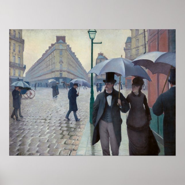 Gustave Caillebotte - Paris Street; Rainy Day Poster (Vorne)