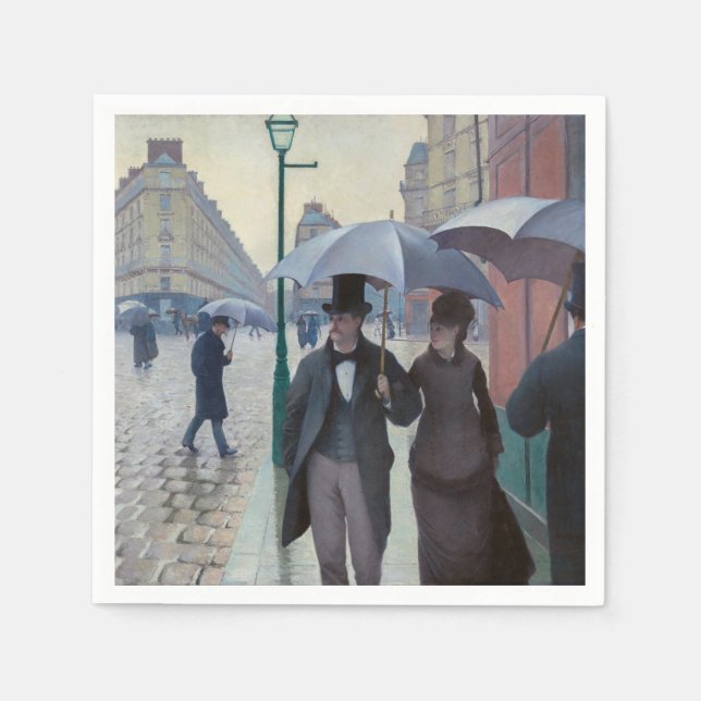 Gustave Caillebotte - Paris Street; Rainy Day Serviette (Vorderseite)