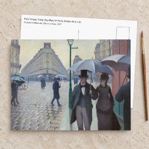 Gustave Caillebotte - Pariser Straße; Regentag Postkarte