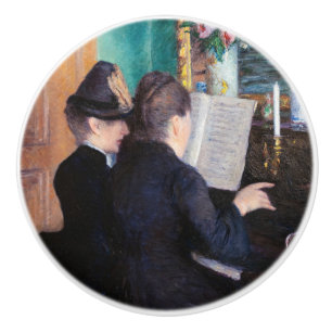 Gustave Caillebotte - Piano-Lektion Keramikknauf