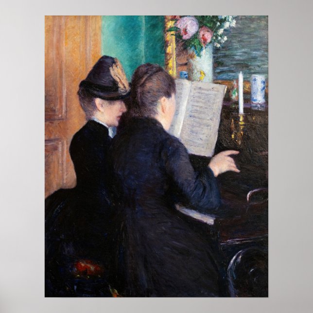Gustave Caillebotte - Piano-Lektion Poster (Vorne)