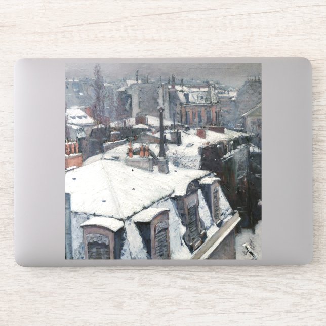 Gustave Caillebotte - Rooftops im Schnee Aufkleber (Computer)