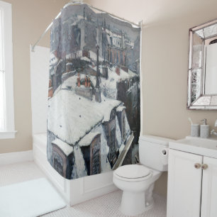 Gustave Caillebotte - Rooftops im Schnee Duschvorhang