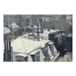 Gustave Caillebotte - Rooftops im Schnee Fotodruck