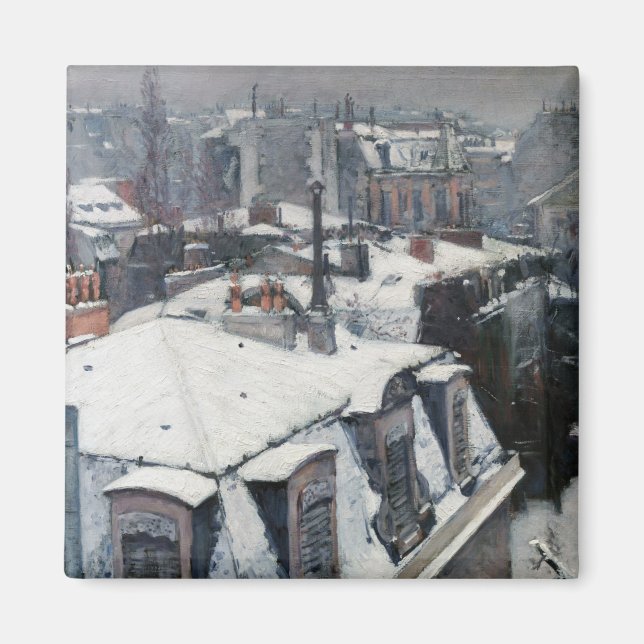 Gustave Caillebotte - Rooftops im Schnee Magnet (Vorne)