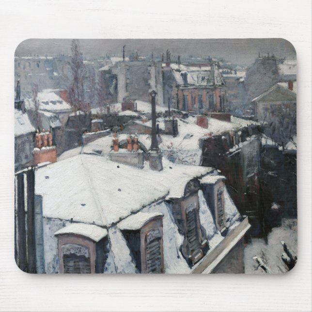 Gustave Caillebotte - Rooftops im Schnee Mousepad (Vorne)