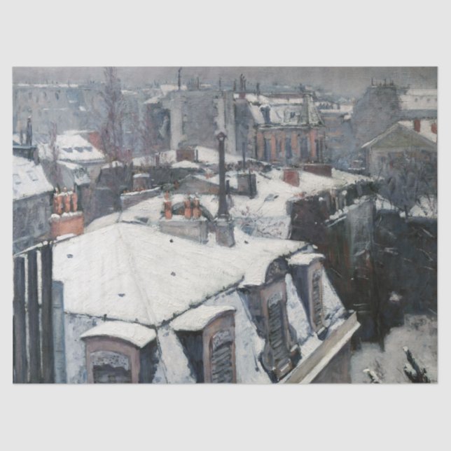 Gustave Caillebotte - Rooftops im Schnee Seidenpapier (Vorderseite)
