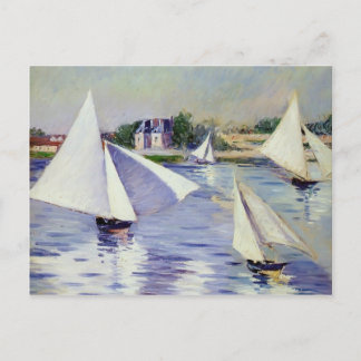 Gustave Caillebotte - Segelboote auf der Seine Postkarte
