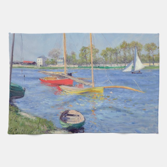 Gustave Caillebotte - Seine in Argenteuil Geschirrtuch (Horizontal)