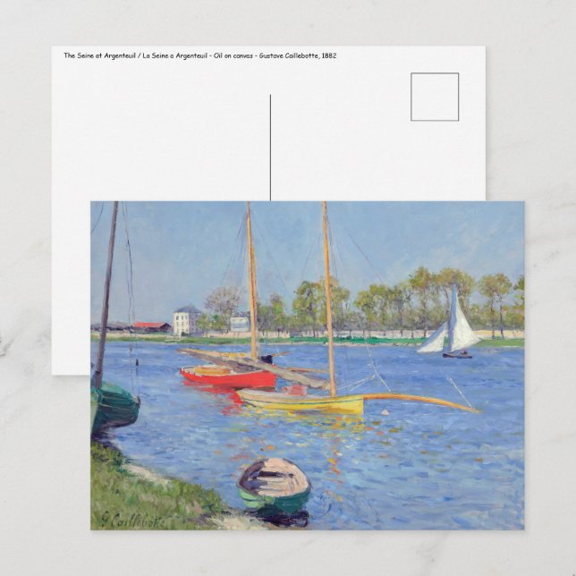 Gustave Caillebotte - Seine in Argenteuil Postkarte (Vorne/Hinten)