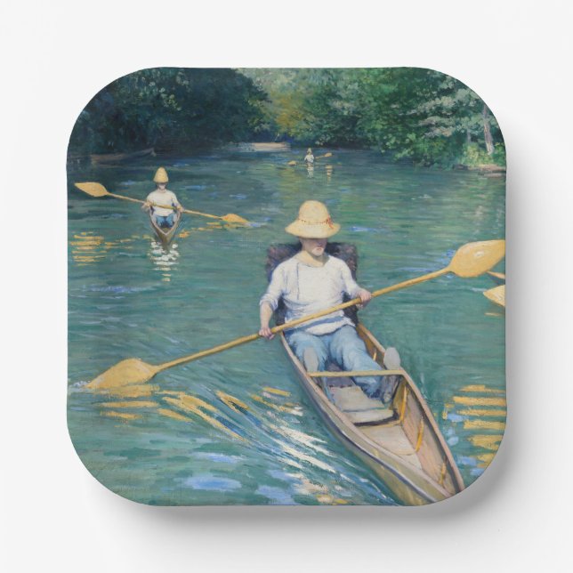 Gustave Caillebotte - Skiffs on Yerres Pappteller (Vorderseite)