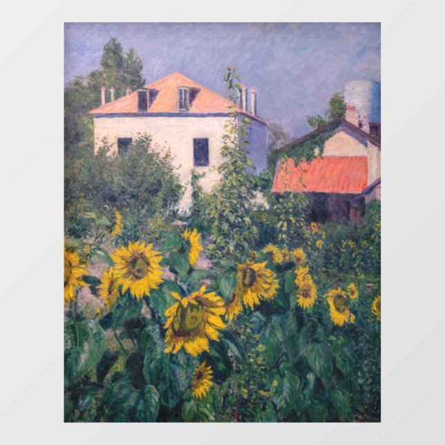 Gustave Caillebotte - Sonnenblumen, Garten Fensteraufkleber (Blatt)