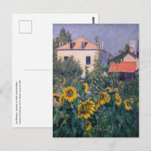 Gustave Caillebotte - Sonnenblumen, Garten Postkarte