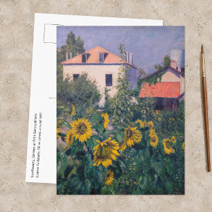 Gustave Caillebotte - Sonnenblumen, Garten Postkarte