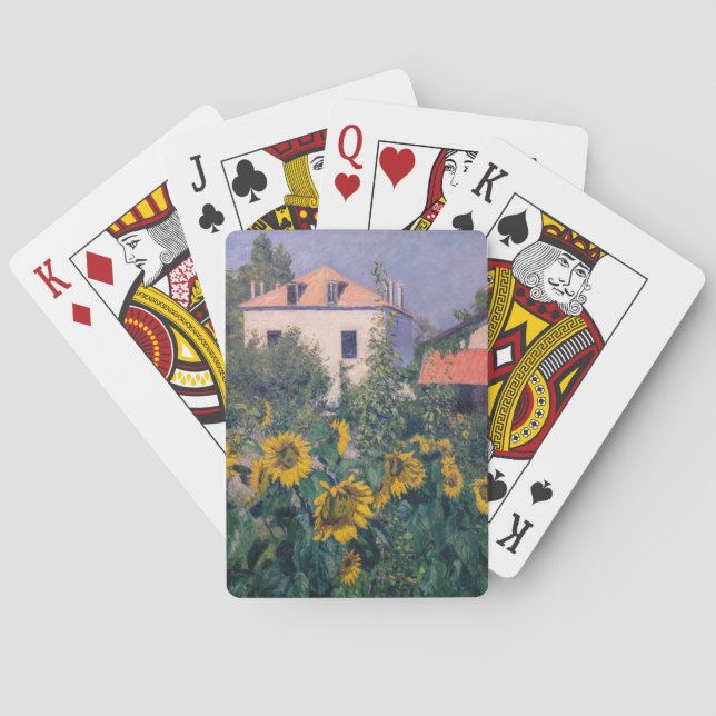 Gustave Caillebotte - Sonnenblumen, Garten Spielkarten (Rückseite)