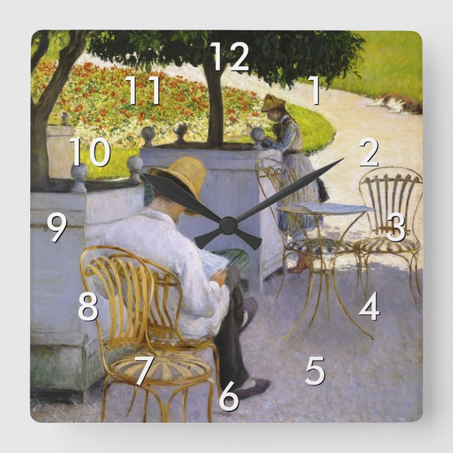 Gustave Caillebotte - The Orange Trees Quadratische Wanduhr (Vorderseite)