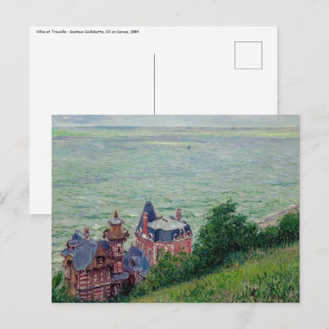 Gustave Caillebotte - Villas in Trouville Postkarte (Vorne/Hinten)