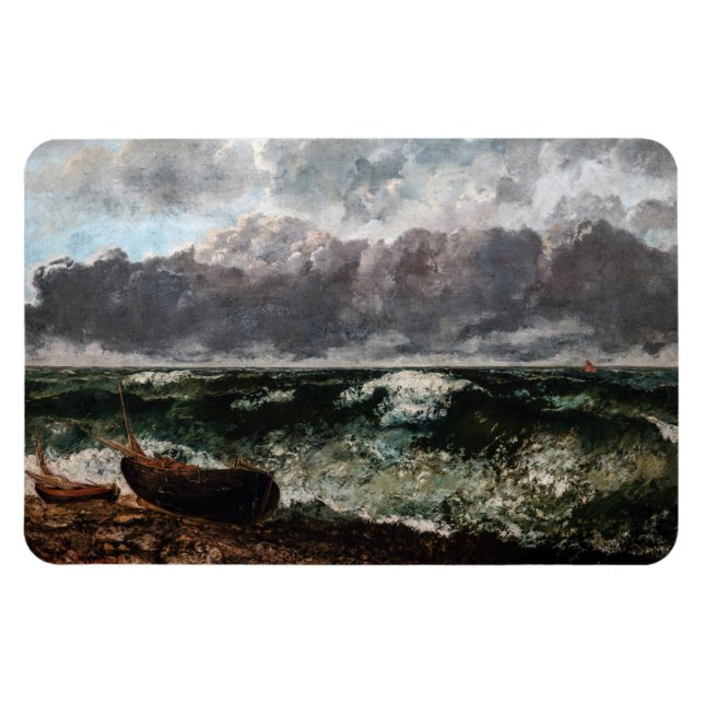 Gustave Courbet - Das Sturmmeer / die Welle Magnet (Horizontal)