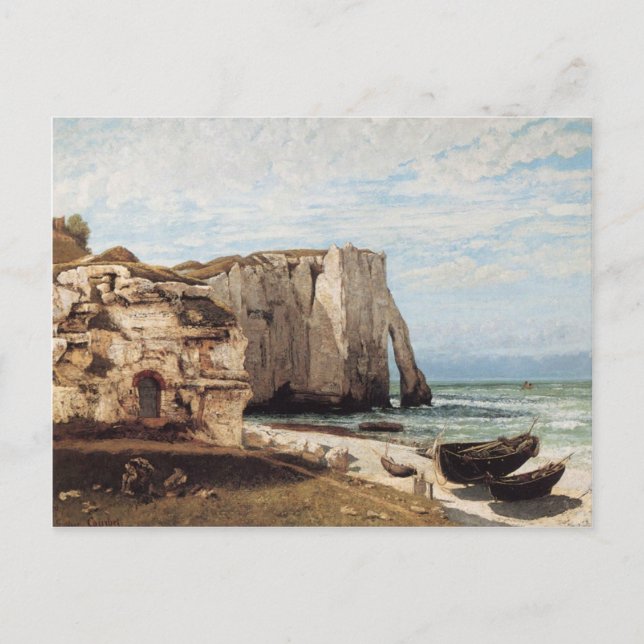 Gustave Courbet - Die Klippen auf etretat nach Postkarte (Vorderseite)