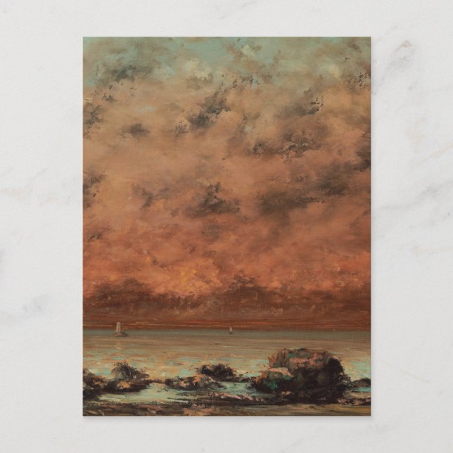 Gustave Courbet - Die schwarzen Felsen in Trouvill Postkarte (Vorderseite)