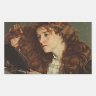Gustave Courbet - Jo, das schöne irische Mädchen Rechteckiger Aufkleber