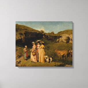 Gustave Courbet - Junge Damen des Dorfes Leinwanddruck