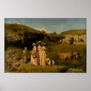 Gustave Courbet - junge Damen des Dorfs Poster
