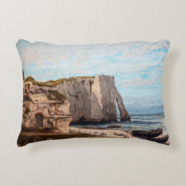 Gustave Courbet - Klippen bei Etretat nach Sturm Dekokissen (Vorderseite)